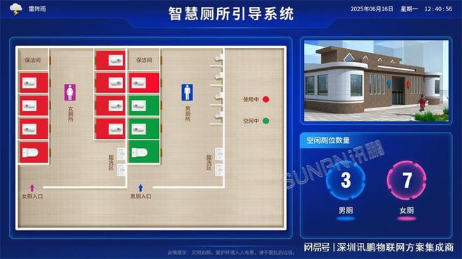 服务区智能厕所系统界面-公厕数字化直观呈现(图1)