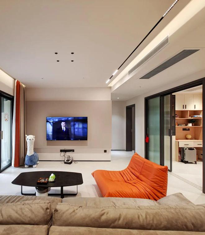 大横厅+观景阳台+多功能房98㎡现代简约三居室(图17)