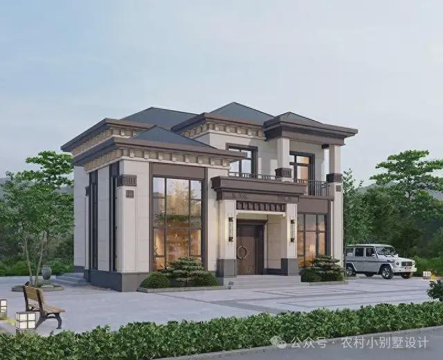 惊艳了全村！28款二层新中式自建房美得邻居天天来参观(图7)