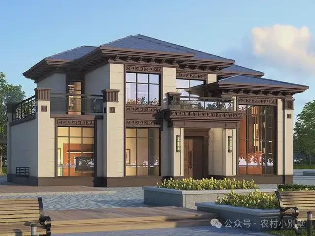 惊艳了全村！28款二层新中式自建房美得邻居天天来参观(图10)