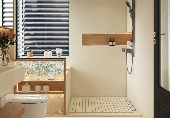 卫生间别做传统淋浴门了看看年轻人的做法别等装完砸了重装(图3)